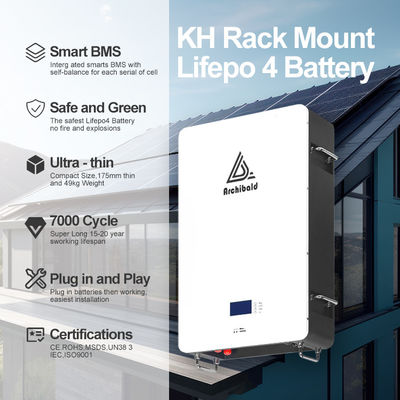 Réseau hybride Powerwall Lifepo4 batterie 48V 200ah 10Kwh 51.2v 300ah Piles au lithium-ion avec WIFI