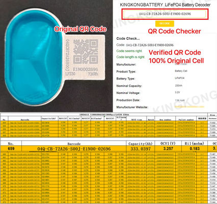 Voltage entièrement chargé 3,65V 100Ah 3,2V LFP LiFePO4 Cellule de batterie prismatique pour la construction de véhicules électriques