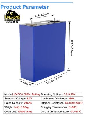 Celle à batterie LiFePO4 prismatique de 280 Ah 314 Ah