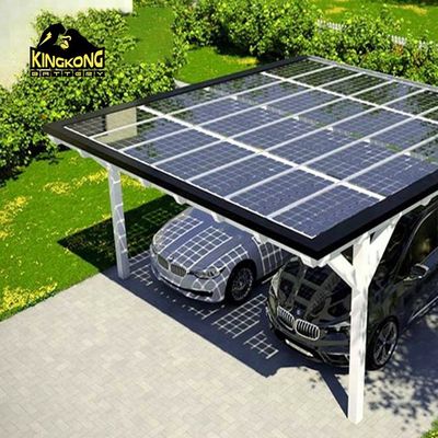 Système de montage photovoltaïque de carport solaire de conception moderne Options de matériaux naturels et standard