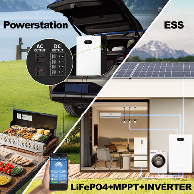 Banque de centrale électrique tout en un onduleur hybride hors réseau AC 5kw 10kw 15kw 20kw Système de batterie de stockage d'énergie solaire au lithium LiFePO4