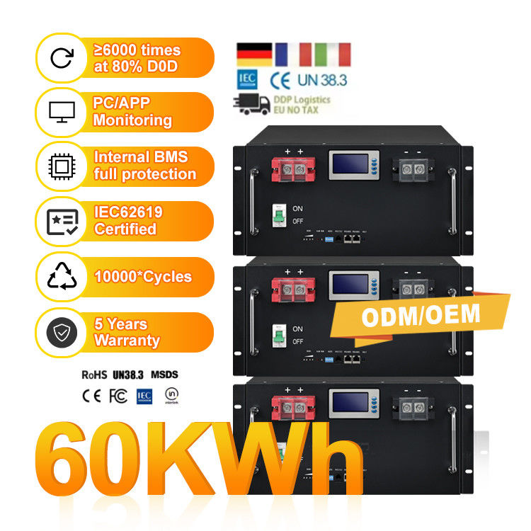 Port de communication CAN 51.2V 100Ah 150Ah 280Ah Batterie LiFePO4 Pour le système d'énergie solaire