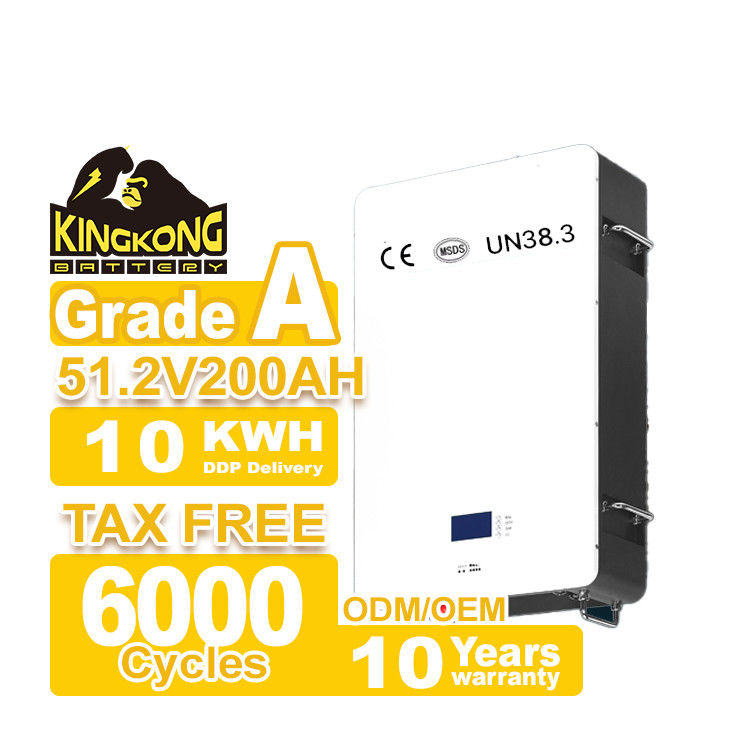 Réseau hybride Powerwall Lifepo4 batterie 48V 200ah 10Kwh 51.2v 300ah Piles au lithium-ion avec WIFI