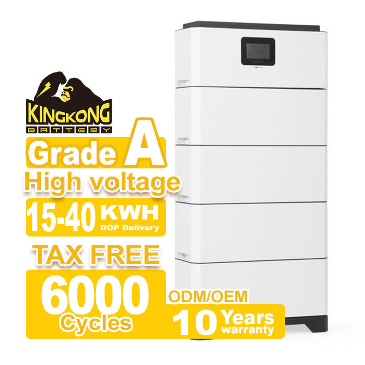 Connexion au réseau hybride à large égal Inverseur LFP modulaire empilé batterie haute tension Système de stockage d'énergie pour la maison 15-40