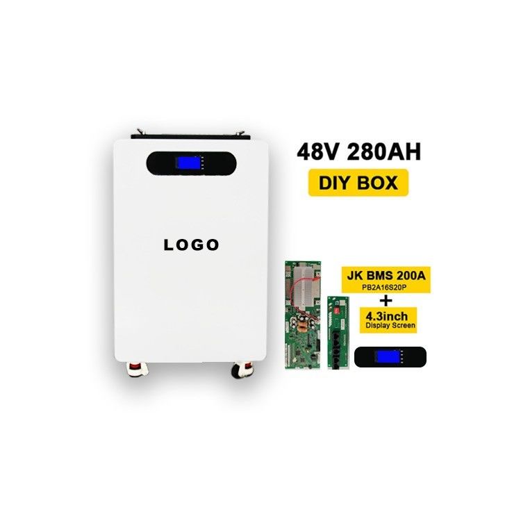Boîte de batterie LiFePO4 51.2V 48V 16S empilable avec 200A BMS et stockage de batterie vide
