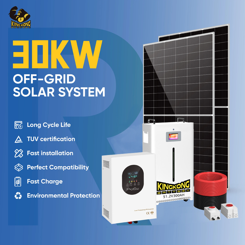 Système de production d'énergie solaire hors réseau 3Kw 10Kw 20Kw 30Kw, système solaire hybride, les cellules solaires peuvent être livrées rapidement