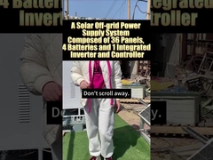 Un système de production d'énergie solaire composé de 4 batteries, d'un onduleur intégré et d'un