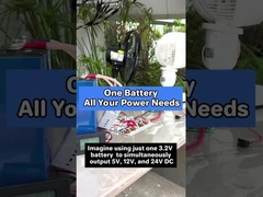 Une batterie de 3,2 V alimente 5V/12V/24V CC et 110V/220V AC. L'onduleur 300W intégré gère tous les appareils sim