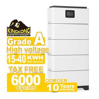 Connexion au réseau hybride à large égal Inverseur LFP modulaire empilé batterie haute tension Système de stockage d'énergie pour la maison 15-40