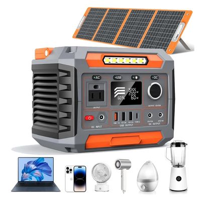 1x AC Pure sortie d'onde sinusoïdale alimentation solaire avec lampe de poche et batterie lithium-ion
